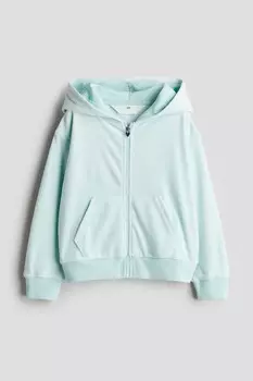 Куртка-Худи из велюра H&M, бирюзовые