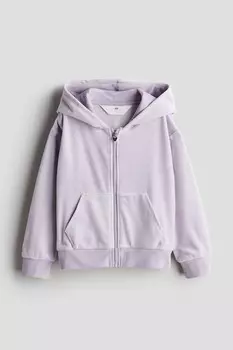 Куртка-Худи из велюра H&M, фиолетовый