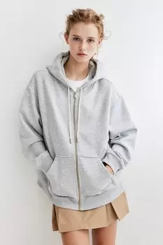 Куртка худи оверсайз H&M, серый