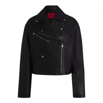 Куртка HUGO Laridas leather, черный
