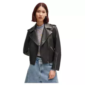 Куртка HUGO Lujana leather, черный