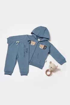 Куртка и брюки с капюшоном BabyCosy Organic Wear, синий