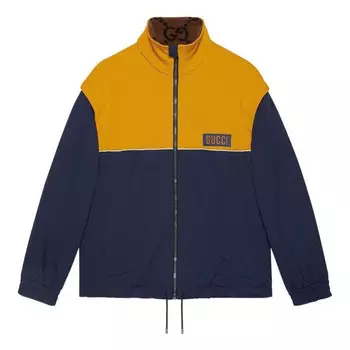 Куртка i technical jersey jacket with detachable sleeves 'navy yellow' Gucci, синий