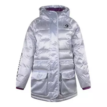 Куртка iridescent sideline down jacket 'silver' Converse, серебряный