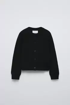 Куртка из 100% кашемира ZARA, черный