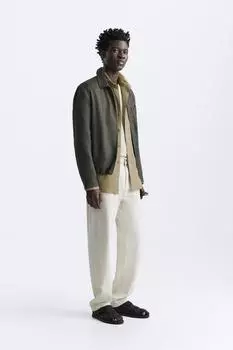 Куртка из 100% льна ZARA, хаки
