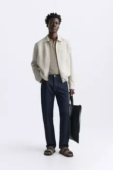 Куртка из 100% льна ZARA, светлый бежевый