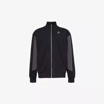 Куртка из эластичного хлопка с вышитым логотипом Gymshark, черный
