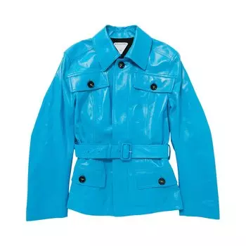 Куртка из блестящей кожи Bottega Veneta Pool Blue