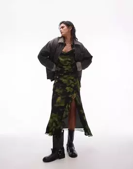 Куртка из денима с контрастным воротником черного цвета Topshop