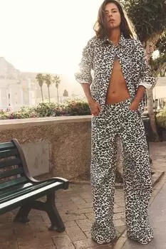 Куртка из денима с принтом Z1975 ZARA, цвет leopard