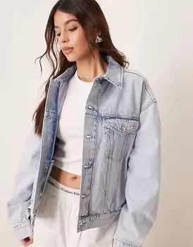 Куртка из денима свободного кроя Calvin Klein Jeans светлого оттенка