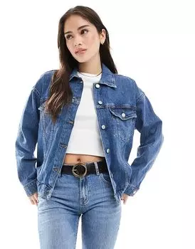 Куртка из денима свободного кроя средне-синего цвета Vero Moda