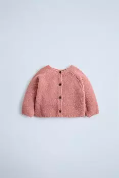 Куртка из джерси 2 в 1 moss stitch ZARA, цвет salmon