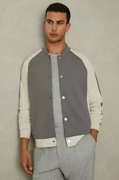 Куртка из джерси Pelham в стиле «колор блок» Reiss, серый