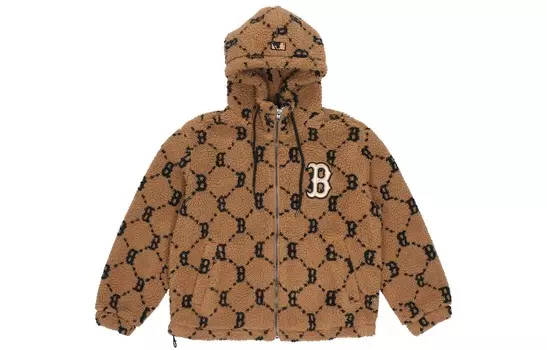 Куртка из флиса Old Flower унисекс светло-коричневого цвета Mlb