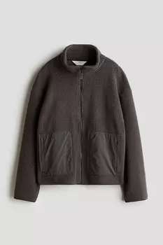 Куртка из флиса Тедди H&M, серый