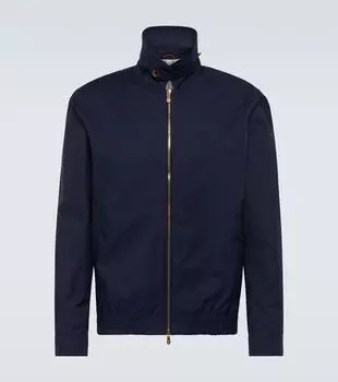 Куртка из габардина из смесового хлопка Brunello Cucinelli, синий