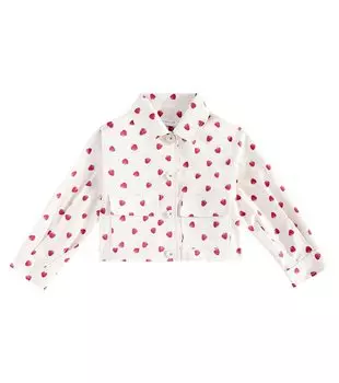 Куртка из габардина с принтом и хлопковым принтом Monnalisa, бежевый