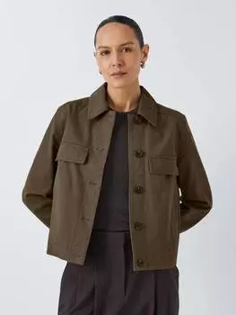 Куртка из хлопчатобумажной саржи John Lewis, хаки