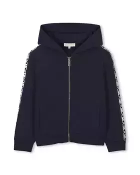 Куртка из хлопка для девочек с капюшоном и застежкой-молнией Michael Kors, чёрный