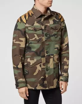 Куртка из хлопка Safari камуфляж Golden Eagle Philipp Plein, цвет Camou/Military