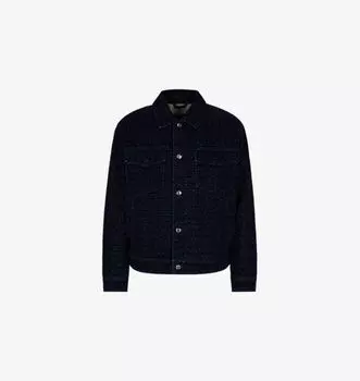 Куртка из хлопкового денима с принтом логотипа Emporio Armani, синий