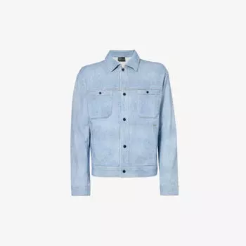 Куртка из хлопкового джерси с накладными карманами Emporio Armani, цвет denim look