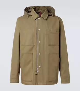 Куртка из хлопкового габардина Guerledan Moncler, Olive Green
