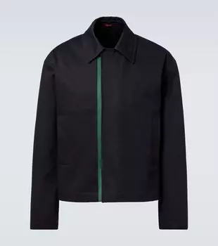 Куртка из хлопкового габардина Web Stripe Gucci, Ink