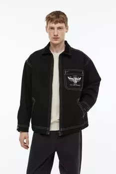 Куртка из хлопкового полотна H&amp;M, черный/магазин шин