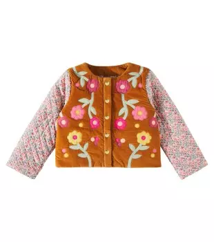 Куртка из хлопкового вельвета с цветочным принтом Louise Misha, цвет caramel - blush floral world
