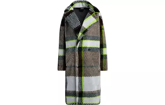 Куртка из искусственного меха Adidas Ivy Park Halls Of Ivy Plaid для всех полов светло-серая/черная/коричневая/полусолнечная слизь Adidas Originals, черный