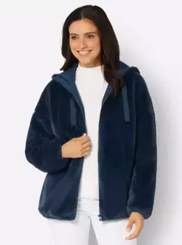 Куртка из искусственного меха Inspirations с капюшоном Inspirationen, синий