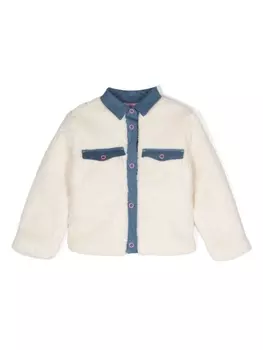 Куртка из искусственного меха с графичным принтом Billieblush, бежевый