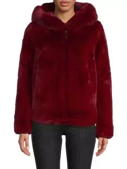 Куртка из искусственного меха с капюшоном Belle Fare, красный