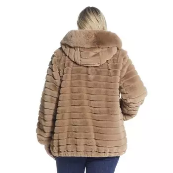 Куртка из искусственного меха с капюшоном Plus Size Gallery Gallery, черный