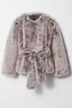 Куртка из искусственного меха с поясом & Other Stories, коричневый