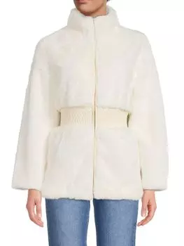 Куртка из искусственного меха с присборками La Fiorentina, бежевый