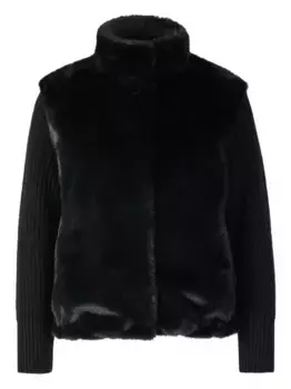Куртка из искусственного меха с ребристыми манжетами Herno, черный
