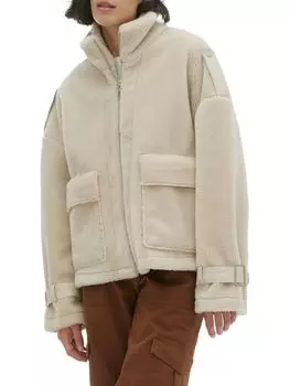 Куртка из искусственного меха с заниженными плечами Noize, цвет Bone