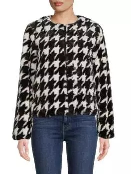 Куртка из искусственного меха в ломаную клетку Karl Lagerfeld Paris Black