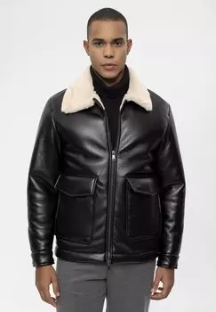 Куртка из искусственной кожи Antioch, черный/бежевый