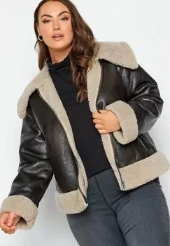 Куртка из искусственной кожи Aviator Yours Clothing, коричневый