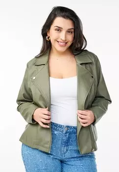 Куртка из искусственной кожи BIKER Zizzi, зеленый