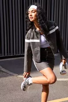 Куртка из искусственной кожи Boohoo, серый