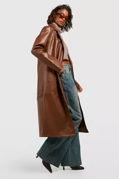 Куртка из искусственной кожи Boohoo, шоколадный