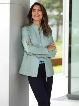 Куртка из искусственной кожи Classic Basics, без капюшона, мятный