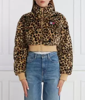 Куртка из искусственной кожи Cropped fit Tommy Jeans, коричневый