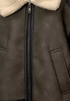 Куртка из искусственной кожи DOUBLE-FACED PULL&BEAR, коричневый